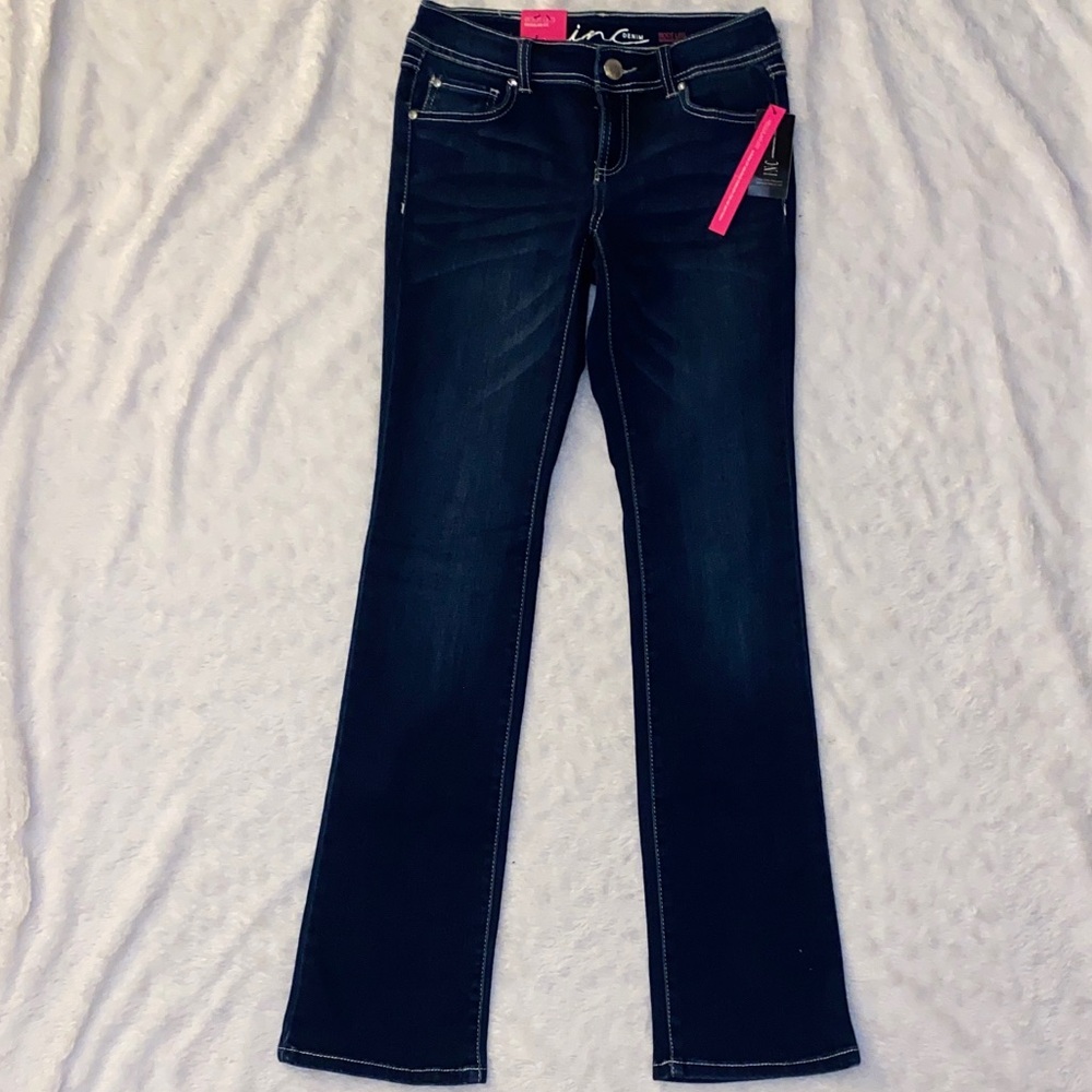 NWT INC International Concepts Women's Dark Blue Straight Leg Jeans - Picture 2 of 9